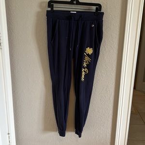 NOTRE DAME, champion, navy and gold joggers/sweatpants